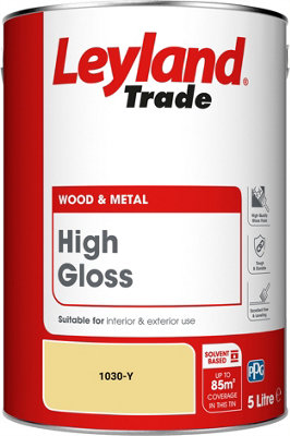 Leyland Trade Wood & Metal High Gloss Paint (1030-Y) 5L