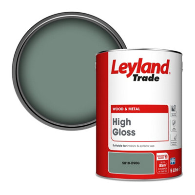 Leyland Trade Wood & Metal High Gloss Paint (5010-B90G) 5L