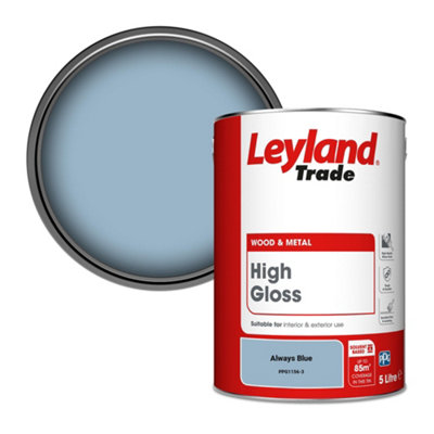 Leyland Trade Wood & Metal High Gloss Paint Always Blue (PPG1156-3) 5L