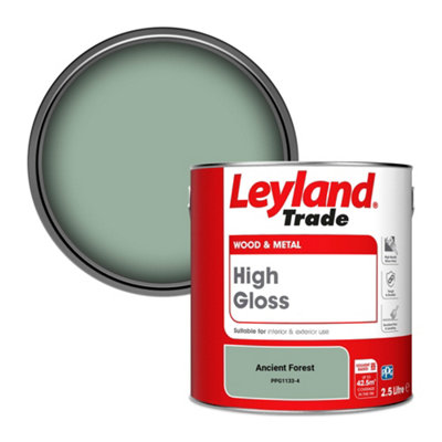 Leyland Trade Wood & Metal High Gloss Paint Ancient Forest (PPG1133-4) 2.5L