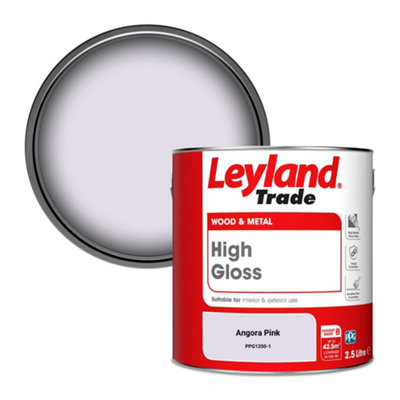 Leyland Trade Wood & Metal High Gloss Paint Angora Pink (PPG1250-1) 2.5L