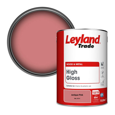 Leyland Trade Wood & Metal High Gloss Paint Antique Pink (RAL 3014) 5L