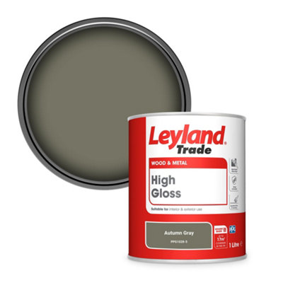 Leyland Trade Wood & Metal High Gloss Paint Autumn Gray (PPG1028-5) 1L