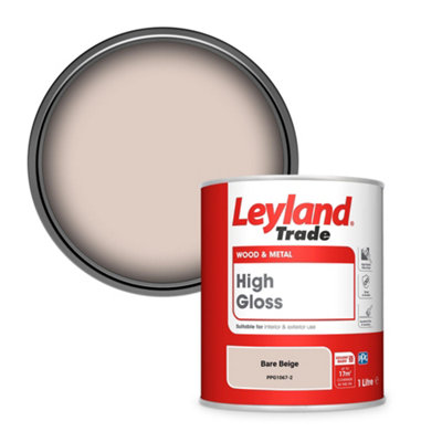 Leyland Trade Wood & Metal High Gloss Paint Bare Beige (PPG1067-2) 1L