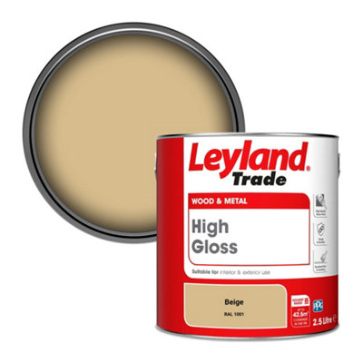 Leyland Trade Wood & Metal High Gloss Paint Beige (RAL 1001) 2.5L