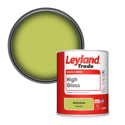 Leyland Trade Wood & Metal High Gloss Paint Bioluminous (PPG1220-6) 1L