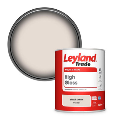 Leyland Trade Wood & Metal High Gloss Paint Biscuit Cream (PPG1052-1) 1L