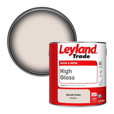 Leyland Trade Wood & Metal High Gloss Paint Biscuit Cream (PPG1052-1) 2.5L