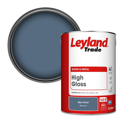 Leyland Trade Wood & Metal High Gloss Paint Blue Cloud (PPG1164-6) 5L