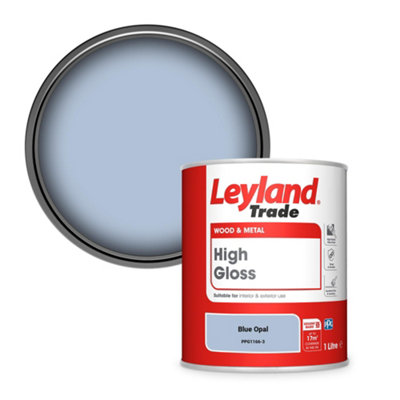 Leyland Trade Wood & Metal High Gloss Paint Blue Opal (PPG1166-3) 1L
