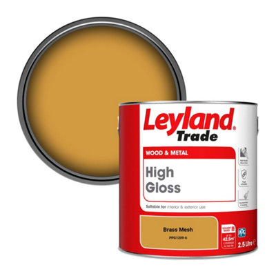 Leyland Trade Wood & Metal High Gloss Paint Brass Mesh (PPG1209-6) 2.5L