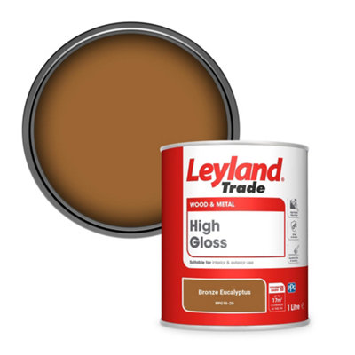 Leyland Trade Wood & Metal High Gloss Paint Bronze Eucalyptus (PPG16-20) 1L