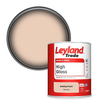 Leyland Trade Wood & Metal High Gloss Paint Budding Peach (PPG1198-2) 1L