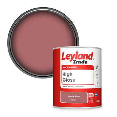 Leyland Trade Wood & Metal High Gloss Paint Candy Blush (PPG1051-5) 1L