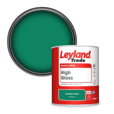 Leyland Trade Wood & Metal High Gloss Paint Carolina Green (PPG1229-7) 1L