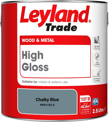LEYLAND TRADE WOOD & METAL HIGH GLOSS PAINT CHALKY BLUE (PPG1153-5