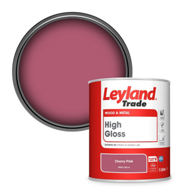 Leyland Trade Wood & Metal High Gloss Paint Cherry Pink (PPG1183-6) 1L