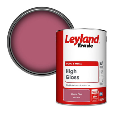 Leyland Trade Wood & Metal High Gloss Paint Cherry Pink (PPG1183-6) 5L