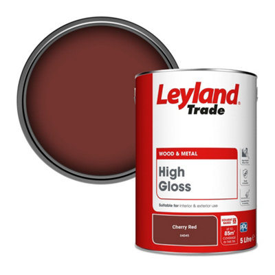 Leyland Trade Wood & Metal High Gloss Paint Cherry Red (04D45) 5L