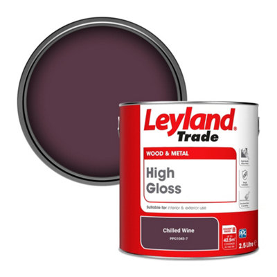 Leyland Trade Wood & Metal High Gloss Paint Chilled Wine (PPG1045-7) 2.5L