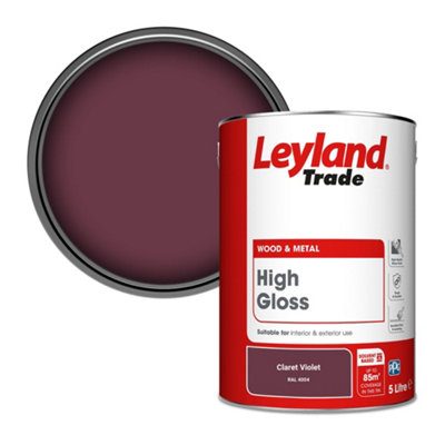 Leyland Trade Wood & Metal High Gloss Paint Claret Violet (RAL 4004) 5L