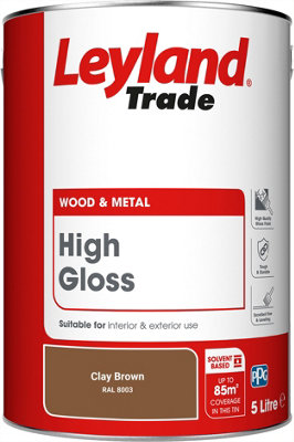 Leyland Trade Wood & Metal High Gloss Paint Clay Brown (RAL 8003) 5L