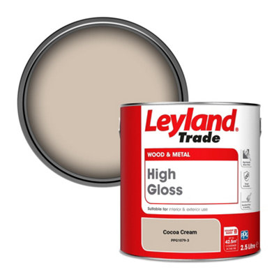Leyland Trade Wood & Metal High Gloss Paint Cocoa Cream (PPG1079-3) 2.5L