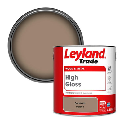 Leyland Trade Wood & Metal High Gloss Paint Cocoloco (PPG1079-5) 2.5L