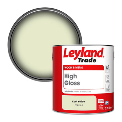 Leyland Trade Wood & Metal High Gloss Paint Cool Yellow (PPG1216-2) 2.5L