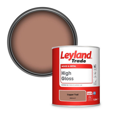 Leyland Trade Wood & Metal High Gloss Paint Copper Trail (PPG16-27) 1L