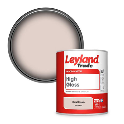 Leyland Trade Wood & Metal High Gloss Paint Coral Cream (PPG1062-2) 1L