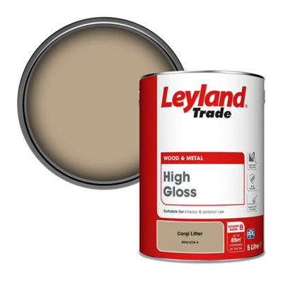 Leyland Trade Wood & Metal High Gloss Paint Corgi Litter (PPG1078-4) 5L
