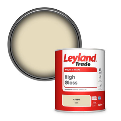 Leyland Trade Wood & Metal High Gloss Paint Cream (10C31) 1L