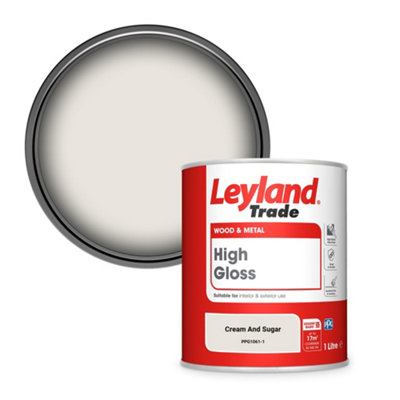 Leyland Trade Wood & Metal High Gloss Paint Cream And Sugar (PPG1061-1) 1L