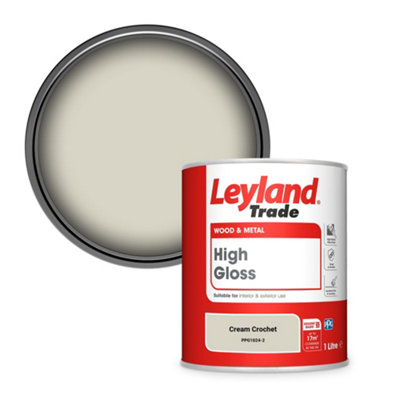 Leyland Trade Wood & Metal High Gloss Paint Cream Crochet (PPG1024-2) 1L