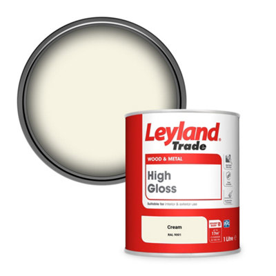 Leyland Trade Wood & Metal High Gloss Paint Cream (RAL 9001) 1L