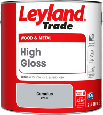 Leyland Trade Wood & Metal High Gloss Paint Cumulus (22B17) 2.5L