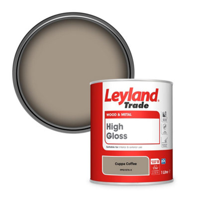 Leyland Trade Wood & Metal High Gloss Paint Cuppa Coffee (PPG1076-4) 1L
