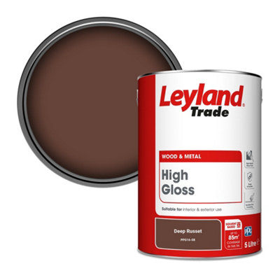 Leyland Trade Wood & Metal High Gloss Paint Deep Russet (PPG16-08) 5L