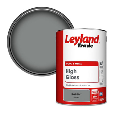 Leyland Trade Wood & Metal High Gloss Paint Dusty Grey (RAL 7037) 5L