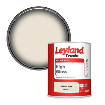 Leyland Trade Wood & Metal High Gloss Paint Elegant Ivory (PPG1081-1) 1L