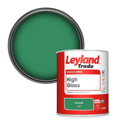 Leyland Trade Wood & Metal High Gloss Paint Emerald (14E53) 1L