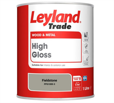Leyland Trade Wood & Metal High Gloss Paint Fieldstone (PPG1000-3) 1L