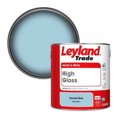 Leyland Trade Wood & Metal High Gloss Paint Flemish Blue (PPG1238-3) 2.5L