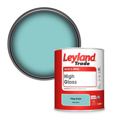 Leyland Trade Wood & Metal High Gloss Paint Fling Green (PPG1234-4) 1L