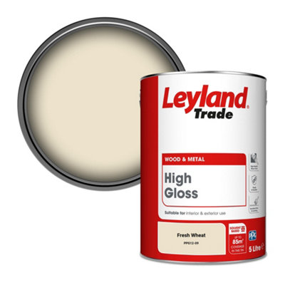 Leyland Trade Wood & Metal High Gloss Paint Fresh Wheat (PPG12-09) 5L