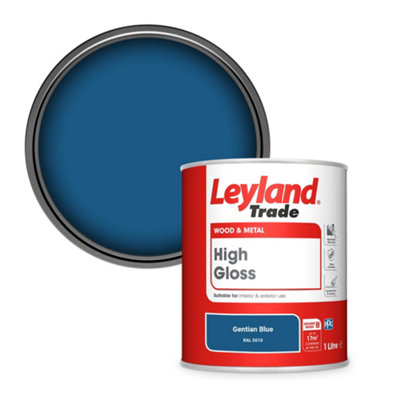 Leyland Trade Wood & Metal High Gloss Paint Gentian Blue (RAL 5010) 1L