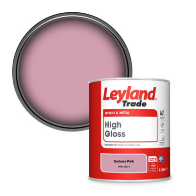 Leyland Trade Wood & Metal High Gloss Paint Gerbera Pink (PPG1182-4) 1L