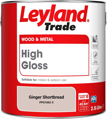 Leyland Trade Wood & Metal High Gloss Paint Ginger Shortbread (PPG1062 ...