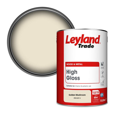 Leyland Trade Wood & Metal High Gloss Paint Golden Mushroom (PPG1207-2) 5L
